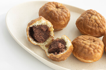 Korean Food Walnut Sweets on white background
