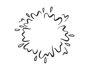 Obraz premium water explosion round water spray icon doodle hand drawn. Outline line drawing 