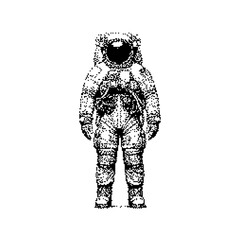 Pixel art web icons vector astronaut