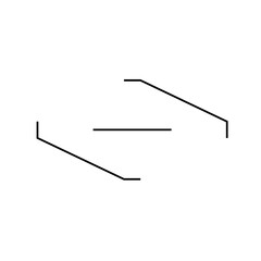 Marco formado con lineas, encuadre con esquinas segmentadas. Figura geometrica.
