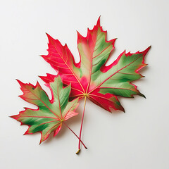 A vibrant red maple leaf symbolizing autumn's beauty