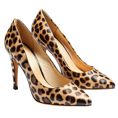 Animal Print Shoes Isolated On Transparent Background