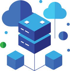 Database data storage flat icon