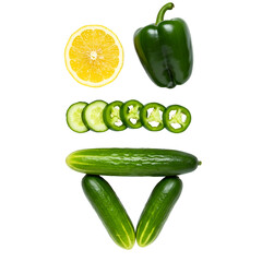fresh vegetables isolated on white