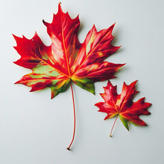 Bright red maple leaves on a white background capture the essence of autumn foliage and the natural beauty of the fall season