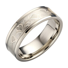 Custom Engraved Ring Isolated On Transparent Background