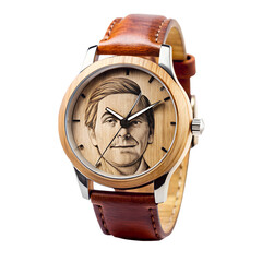 Custom Engraved Watch Isolated On Transparent Background