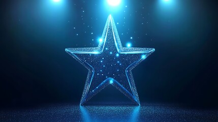 3d rendering of a luminous star graphic design.