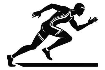 Fototapeta premium Runner Silhouette Sprint Athlete Speed Sport