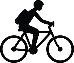 Person Riding Bicycle Icon Vector Graphic