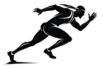 Runner Silhouette Sprint Athlete Speed Action