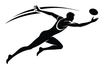 Athlete Catching Ball Silhouette Sport Action