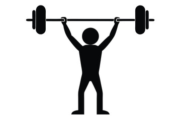 Weightlifting Silhouette Fitness Gym Icon