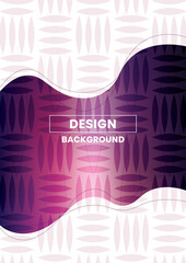 Abstract vector background with purple gradients, geometric leaf shape patterns and smooth wave lines.