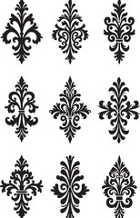 Ornate Damask and Baroque Floral Designs vector