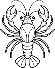 lobster vector illustration outline design