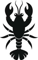 Lobster black silhouette seafood vector clipart for menus