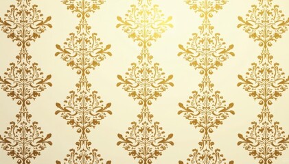 Intricate floral damask pattern in elegant gold and cream , antique, flowers, background