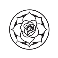 Rose flower vector illustration logo sticker