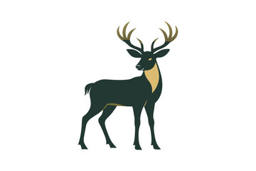 Obraz premium Deer silhouette vector art illustration horns. deer head silhouette on white background.