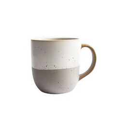 Ceramic mug with two tone color design on transparent background