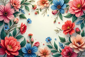Intricate, flowing floral pattern Continuous, delicate blooms , vibrant, repeat