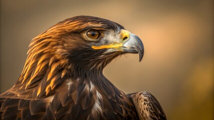 Fototapeta premium Majestic Brown-faced Eagle in Close-up Shot