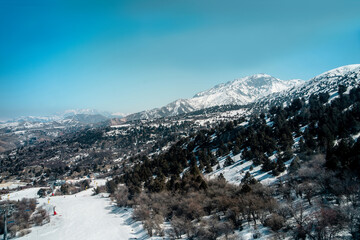Amirsoy, Amirsay snowy rocks, mountains in Uzbekistan