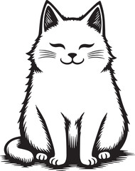 Cute cat kitten hand drawing illustration