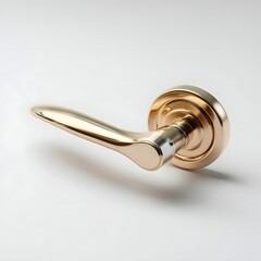 a metallic golden door handle.