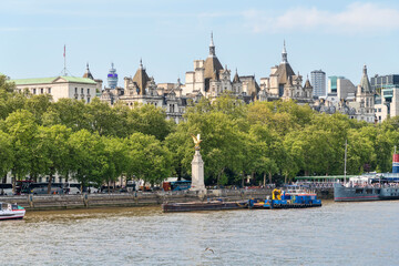 Memorial of the Royal Air Force in London, situated on the Victoria Embankment of the River Thames.