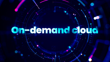 Futuristic cloud computing technology visualizes streaming data with code, symbolizing digital information storage and processing