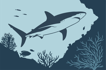 Predator in Profile: Minimalist Shark Silhouette

