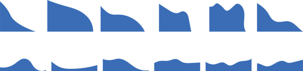 Collection of wave separator footers, modern dividers shapes vector illustration template for banners, websites, and promotional layouts.