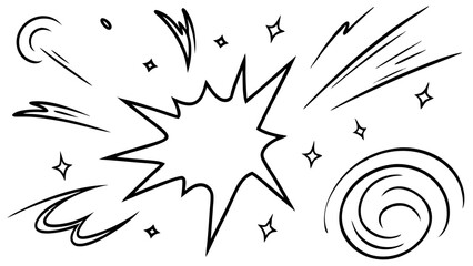 Dynamic Motion Lines Vector Set - Comic Speed Effects, Manga Action Elements & Anime Style Swoosh Strokes for Explosive Designs, Generative AI