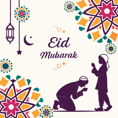Eid mubarak and islamic greeting card , poster, banner design, abstract vector illustration design	