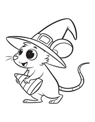 Cute Halloween Animal Coloring Pages for Kids – Vector Line Art New Collection