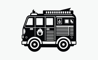 Fire Truck Silhouette Icon