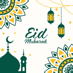 Eid mubarak and islamic greeting card , poster, banner design, abstract vector illustration design	