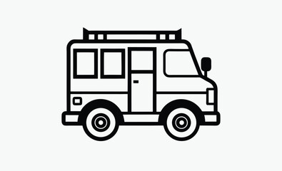 Fire Truck Silhouette Icon