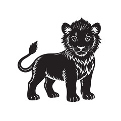 Obraz premium Lion roar illustration vector silhouette logo sticker