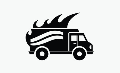 Fire Truck Silhouette Icon