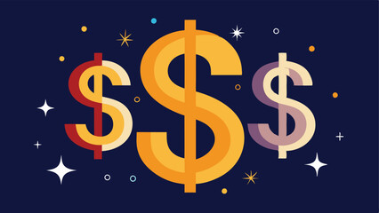 Festive Dollar Signs Stylized dollar signs adorned with stars and sparkles with streaks of light behind them implying savings and celebration.