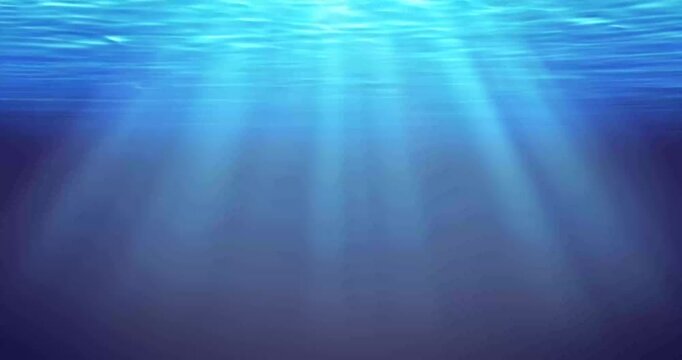 4K Slow Motion Underwater Sunlight Rays
