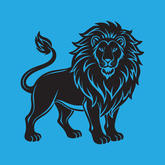 Obraz premium Lion roar illustration vector silhouette logo sticker