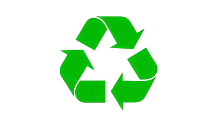 Obraz premium An isolated green recycling symbol set against a solid black background, clean and simple design.