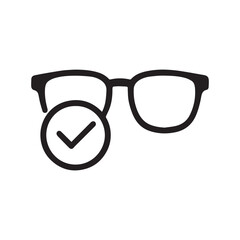 Verification Concept Tick Mark and Glasses