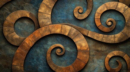 Elegant curls and swirls overlap in a fluid abstract design. Each high-definition line contributes to a beautifully detailed and balanced composition.
