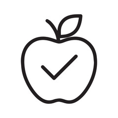 Approved Apple with Check Mark Icon