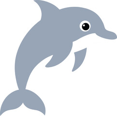 dolphin clipart in silhouette style – transparent vector eps file